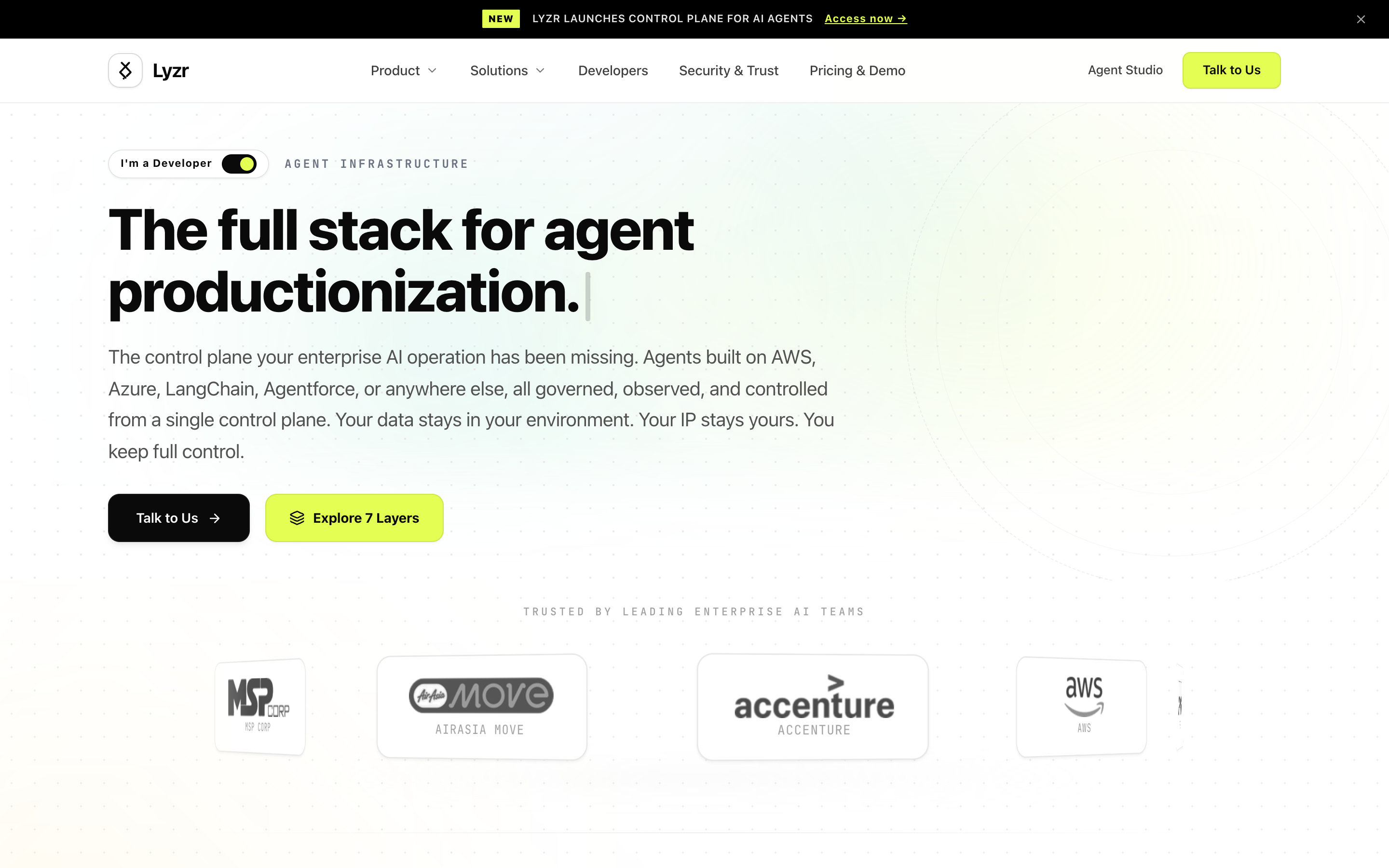 Lyzr AI Platform Revamp secondary view