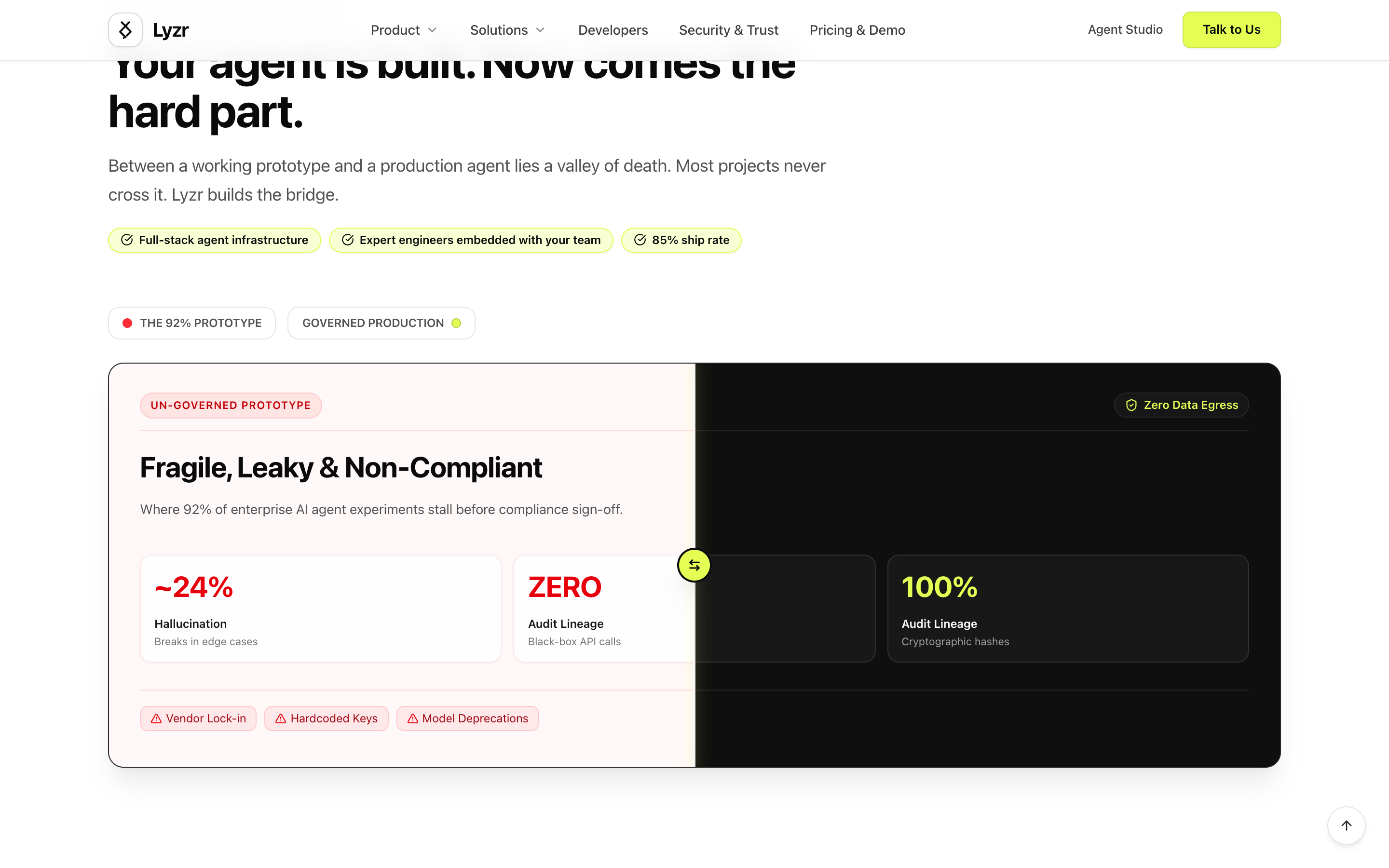 Lyzr AI Platform Revamp tertiary view